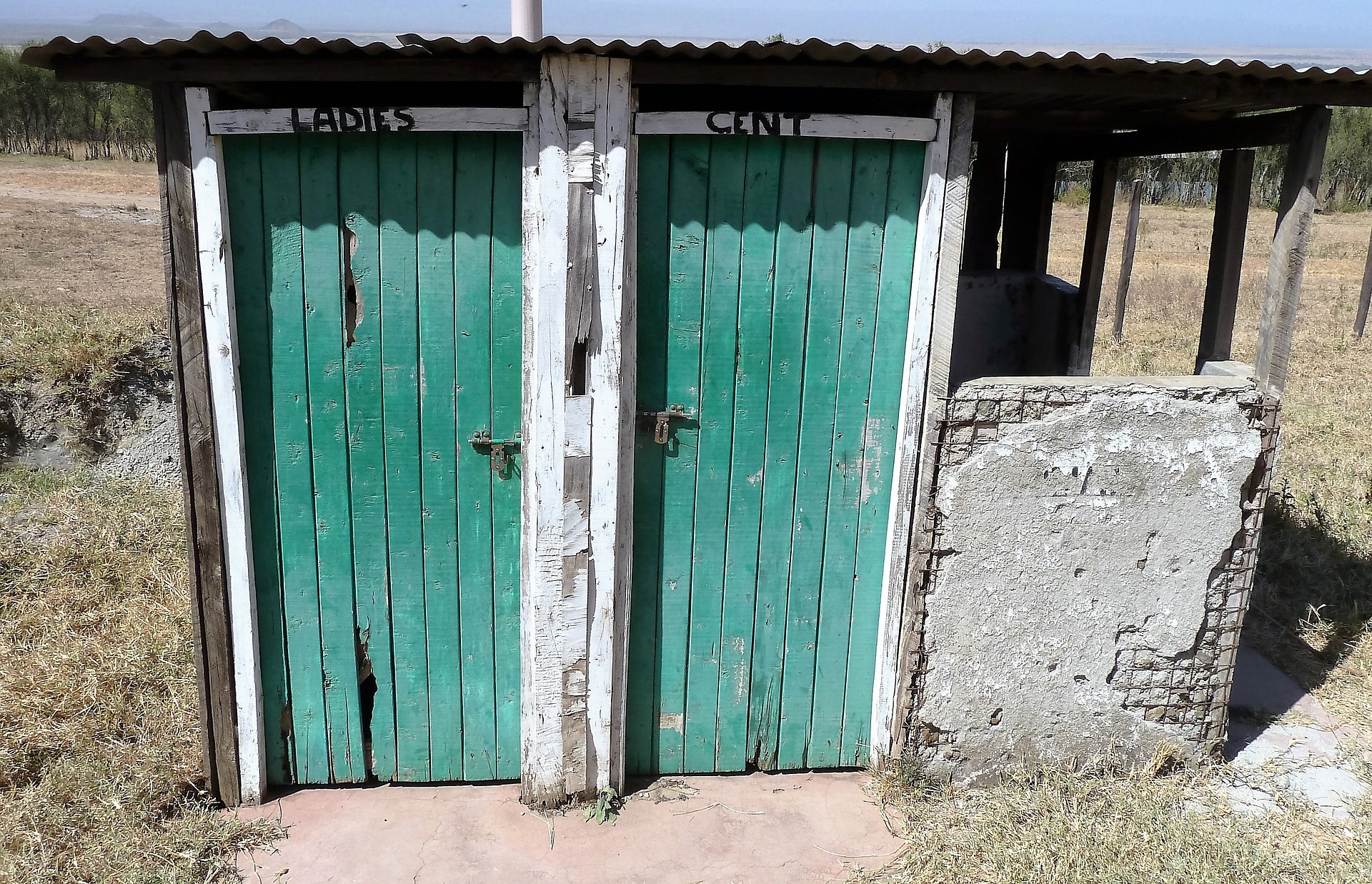 Ladies/Gents primitive toilets, Africa   