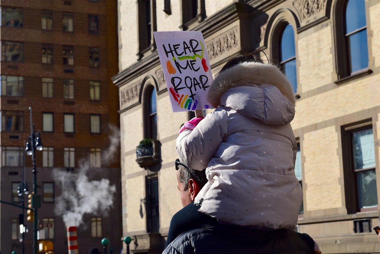 March, protest, sign