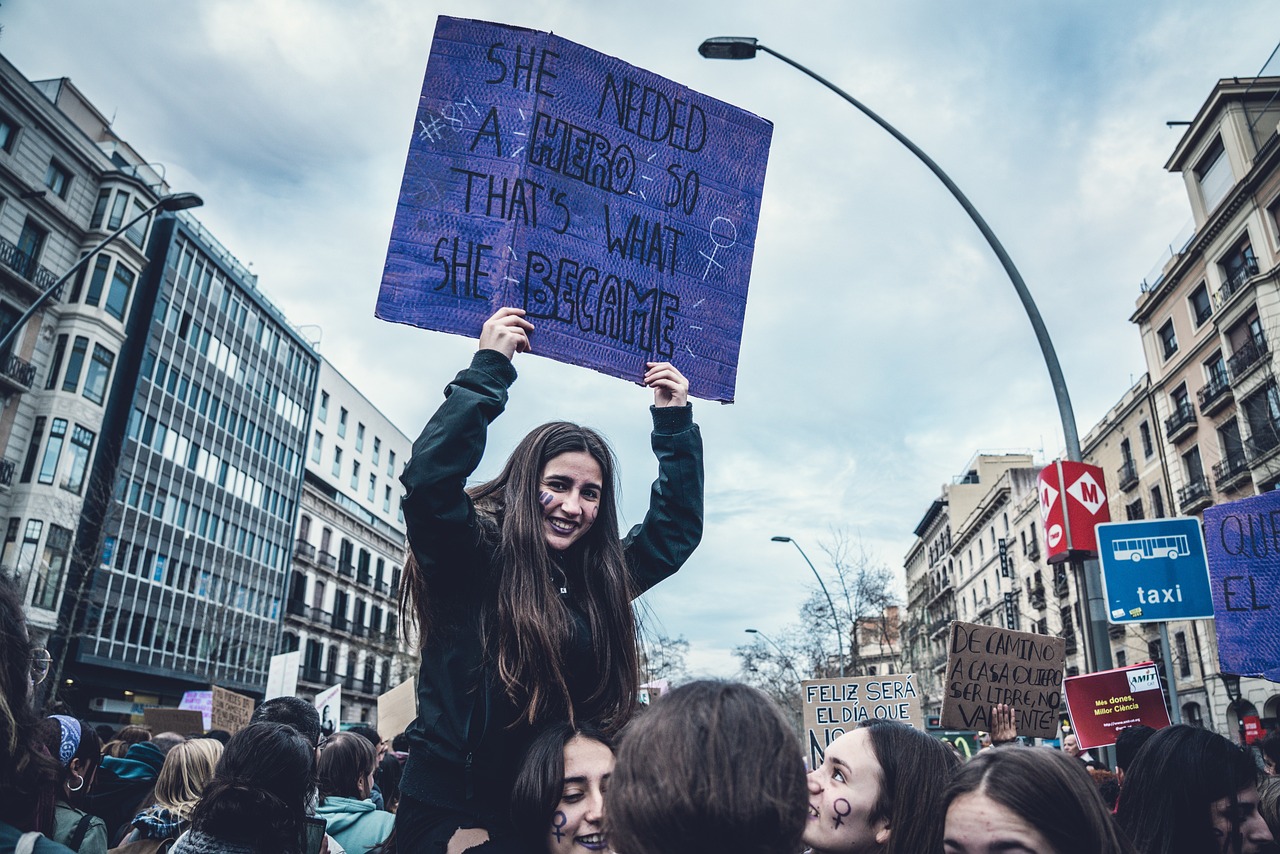 Women protest sign